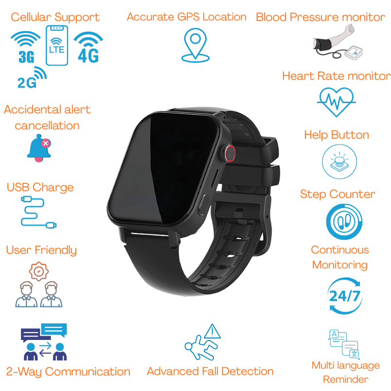 Galaxy Mobile On GO Medical Alert watch System with Fall detection features